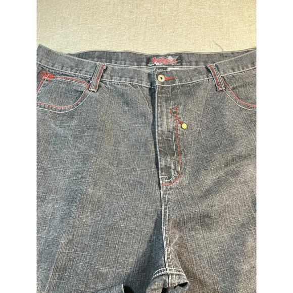 Southpole Men’s 48 Black Wide-Leg Baggy Denim Jeans Streetwear Y2K Hip Hop Urban - Picture 10 of 11